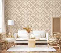 Minimalistisk beige geometrisk gittertapet