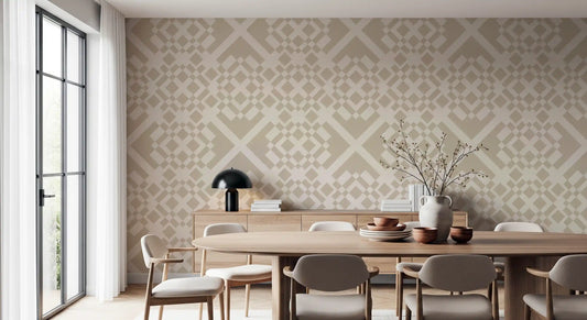 Minimalistisk beige geometrisk gittertapet