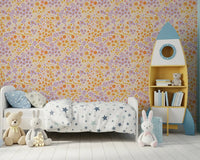 Boho-tapet med vilde engblomster i nuancer