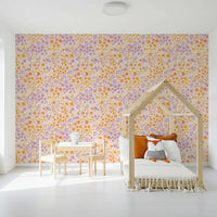 Boho-tapet med vilde engblomster i nuancer
