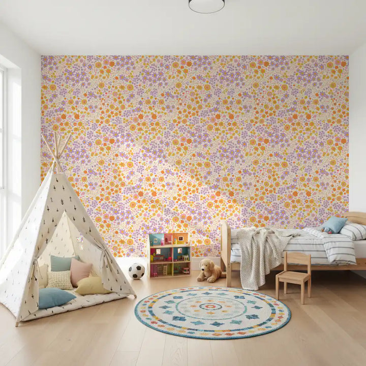 Boho Wildflower Meadow Hues Wallpaper⁠