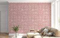 Papier peint texturé Blush Grid peint à la main