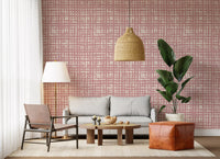 Papier peint texturé Blush Grid peint à la main