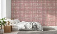 Papier peint texturé Blush Grid peint à la main