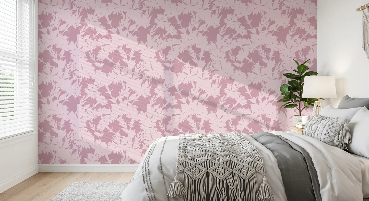 Tapetenmotiv „Botanische Silhouette in Blush“