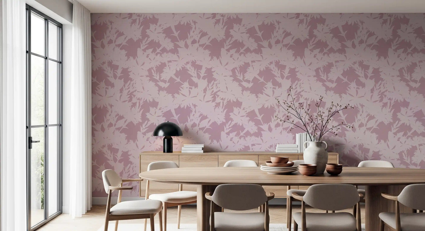 Tapetenmotiv „Botanische Silhouette in Blush“