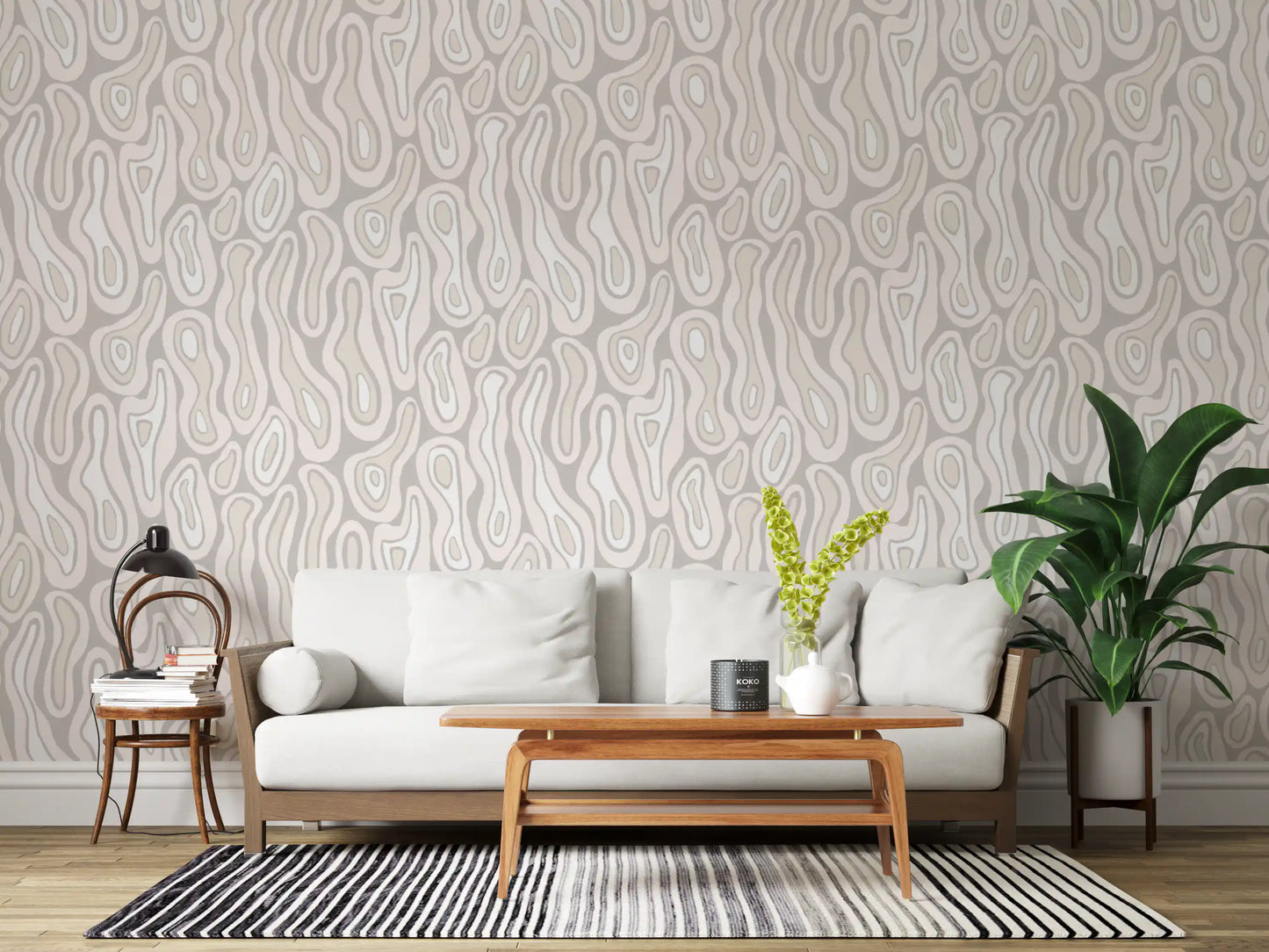 Abstrakt tapet med organiske sandstenslinjer