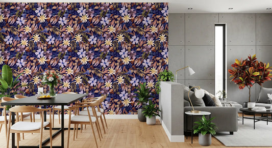 Papier peint impressionniste de jardin vintage