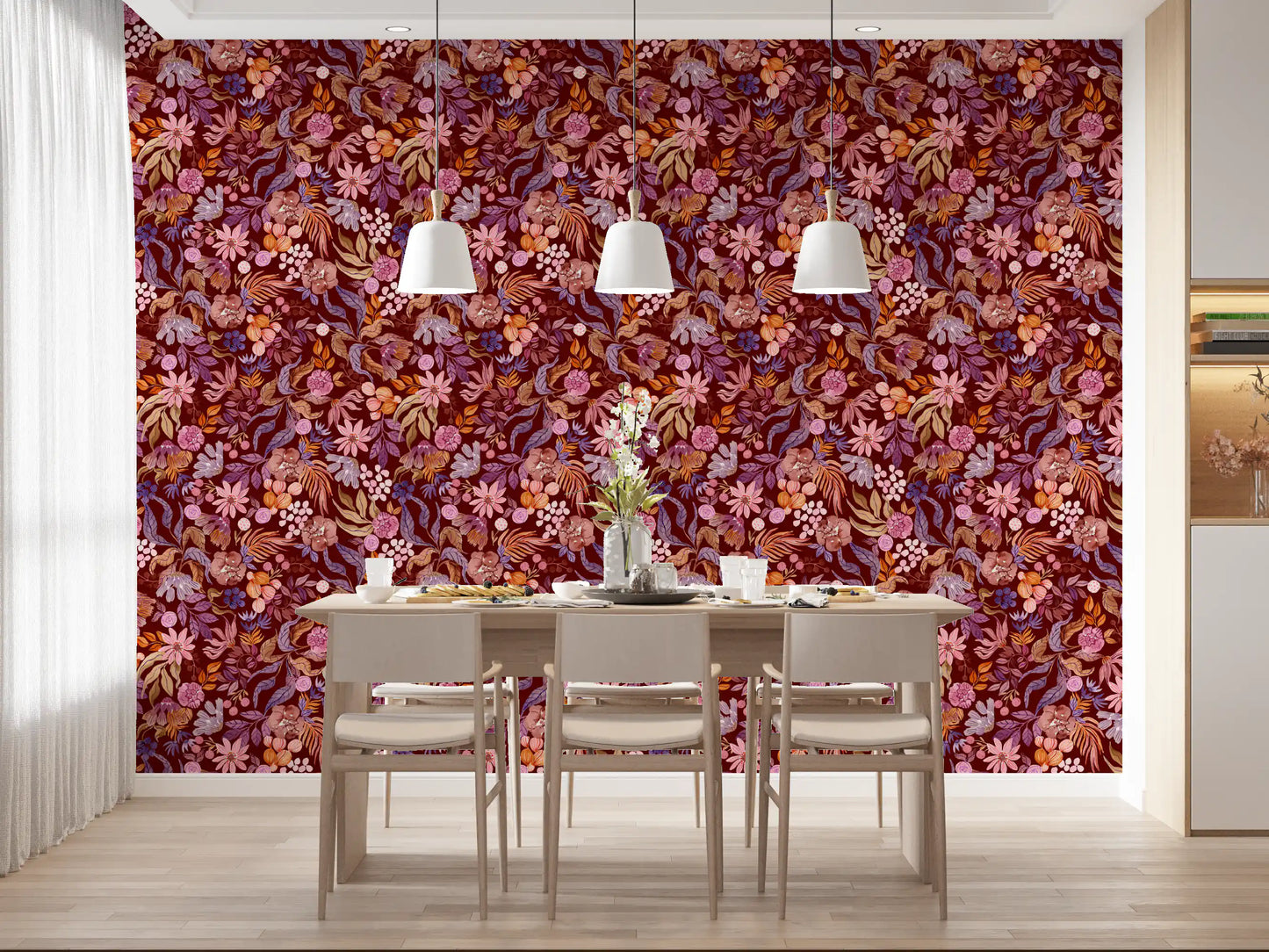 Autumn Botanical Floral Garden Wallpaper⁠