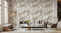 Vintage Botanical Sepia Bloom Wallpaper⁠