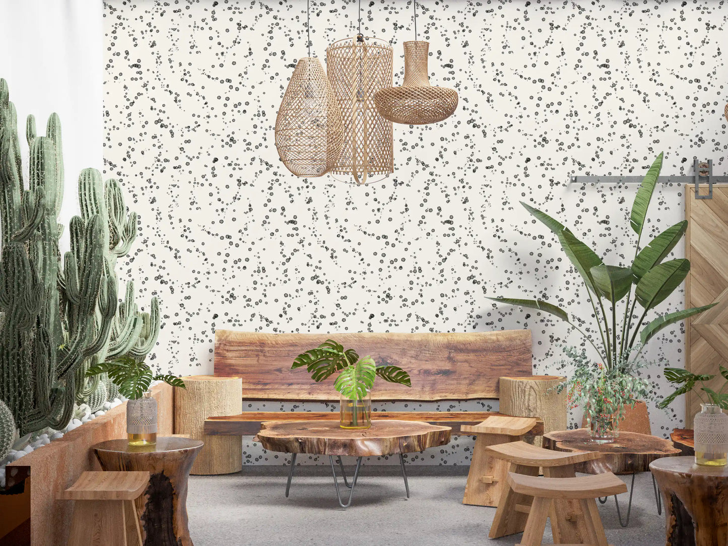 Contemporary Ink Drip Motif Wallpaper⁠