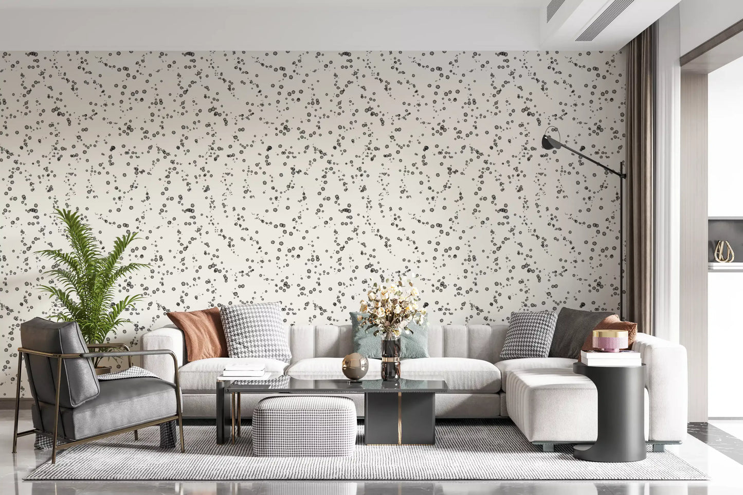 Contemporary Ink Drip Motif Wallpaper⁠