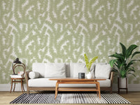 Papier peint minimaliste à motif de feuilles de sauge