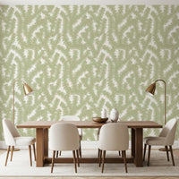 Papier peint minimaliste à motif de feuilles de sauge