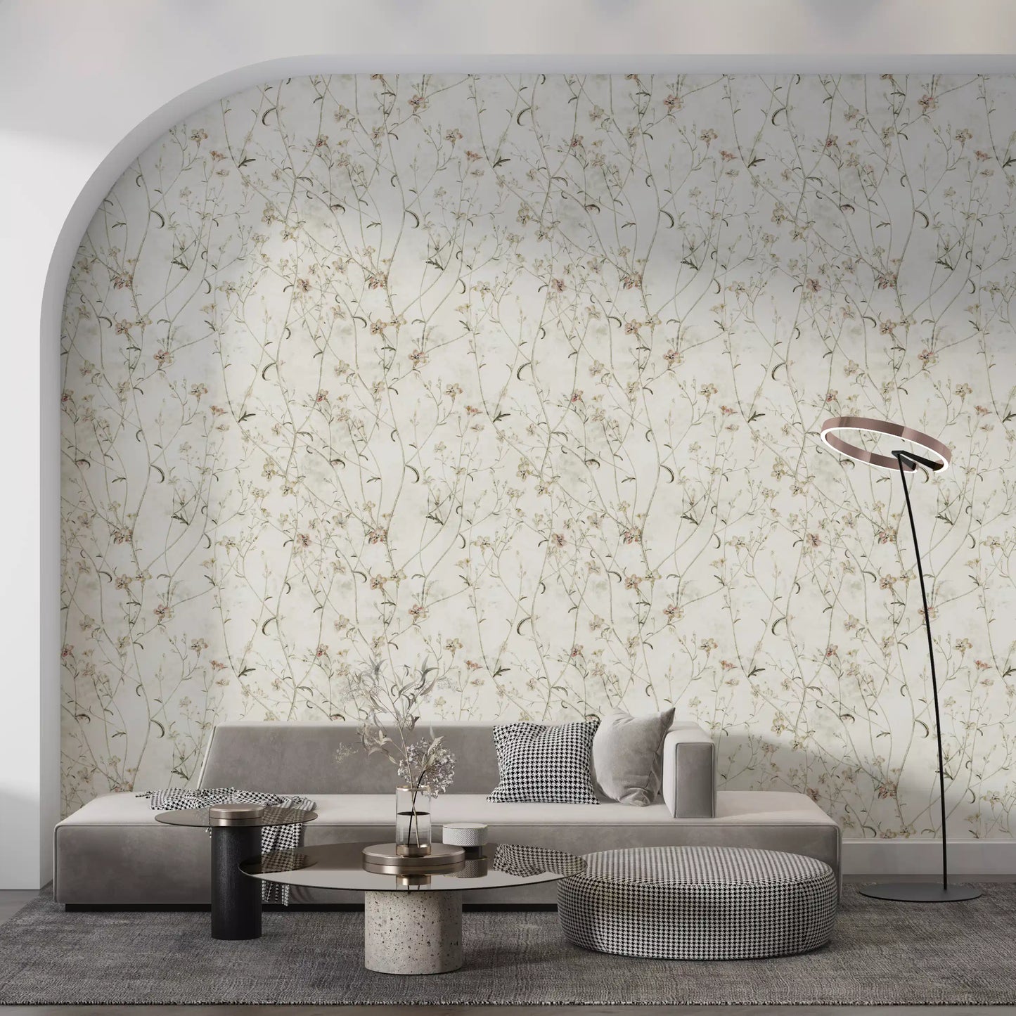 Ethereal Meadow Wildflower Sketch Wallpaper⁠