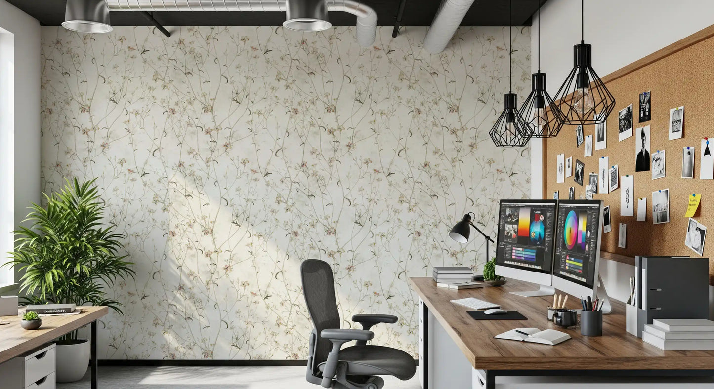Ethereal Meadow Wildflower Sketch Wallpaper⁠
