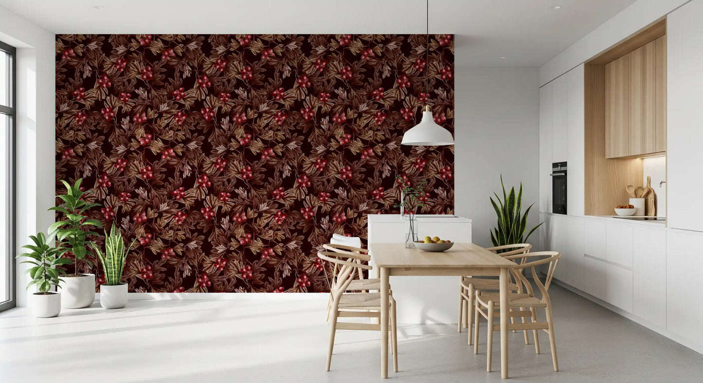 Illustrationstapete mit herbstlicher Beerenernte