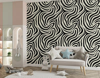 Fluid Zebra Stripe Pattern Wallpaper⁠