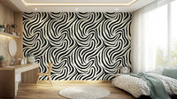 Fluid Zebra Stripe Pattern Wallpaper⁠