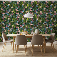 Tapet med blomster fra en fortryllet have