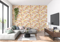 Papier peint à motif floral rustique et naturel