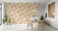 Papier peint à motif floral rustique et naturel