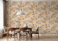 Papier peint à motif floral rustique et naturel
