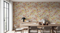 Papier peint à motif floral rustique et naturel