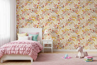 Papier peint à motif floral rustique et naturel