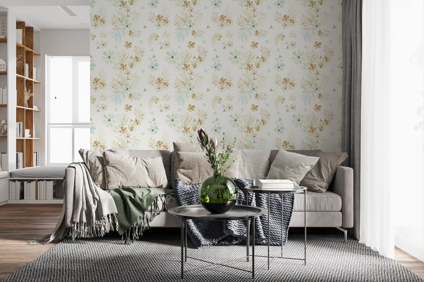 Floating Petals and Foliage Wallpaper⁠