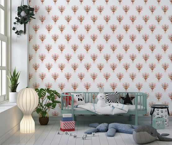 Ribboned Blossom Bouquet wallpaper warming a gentle nursery GD12063