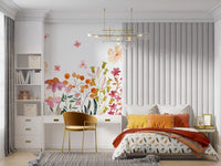 Watercolor Wildflower Meadow Field Wall Mural