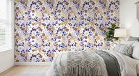 Indigo and Ochre Botanical Garden Wallpaper⁠