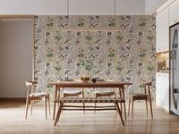 Botanisches Winter-Herbarium-Tapetenmuster