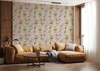 Botanisches Winter-Herbarium-Tapetenmuster