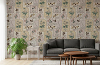 Botanisches Winter-Herbarium-Tapetenmuster