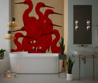 Minimalist Scarlet Flock Wall Mural