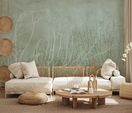 Sea Fans wall mural adding calm to a living room GD12095