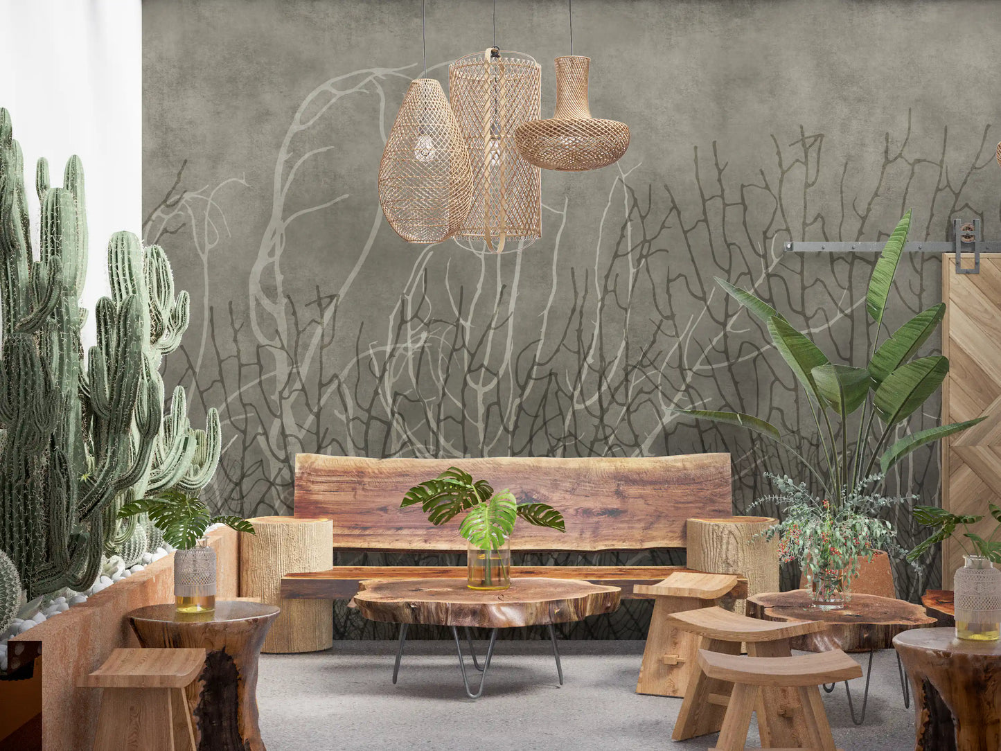 Sea Fans - Greige Wall Mural
