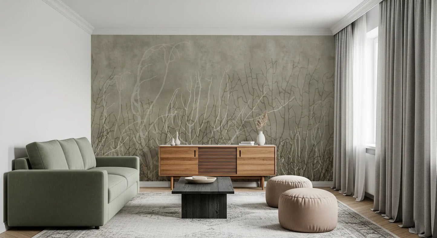 Meerfächer – Wandbild in Biskuit-Beige