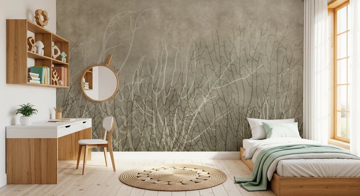 Meerfächer – Wandbild in Biskuit-Beige