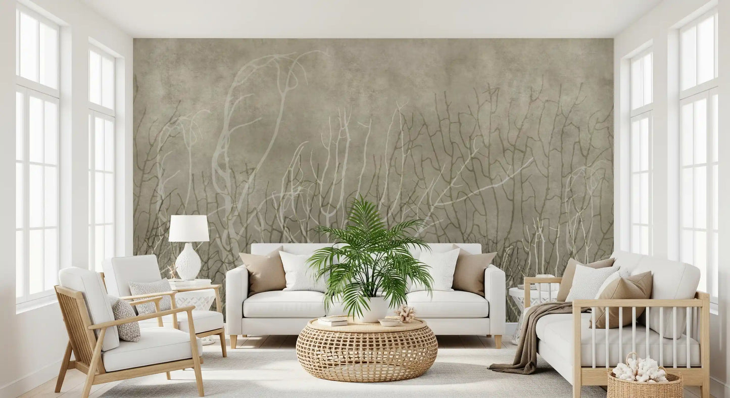 Meerfächer – Wandbild in Biskuit-Beige