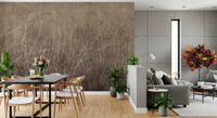 Vægmaleri med havvifter – gylden taupe
