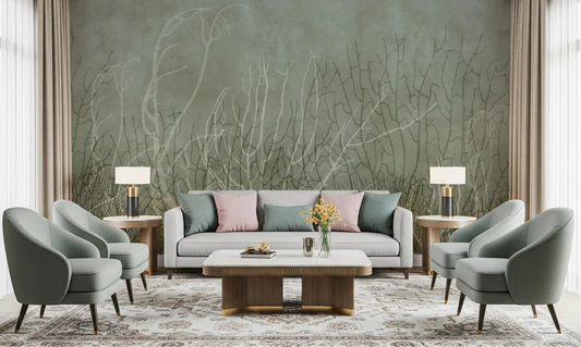 Sea Fans Ocean Brine wall mural sets a coastal tone in a living room GD12103