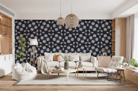 Monochrome Floral Kaleidoscope Wallpaper⁠