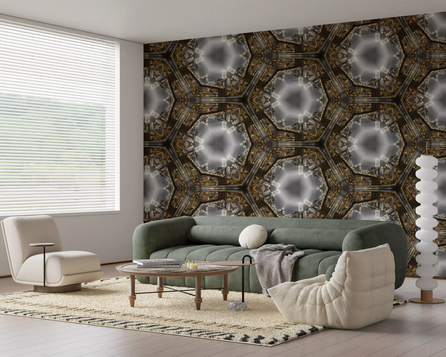 Manhattan-Kaleidoskop-Geometrie-Tapete