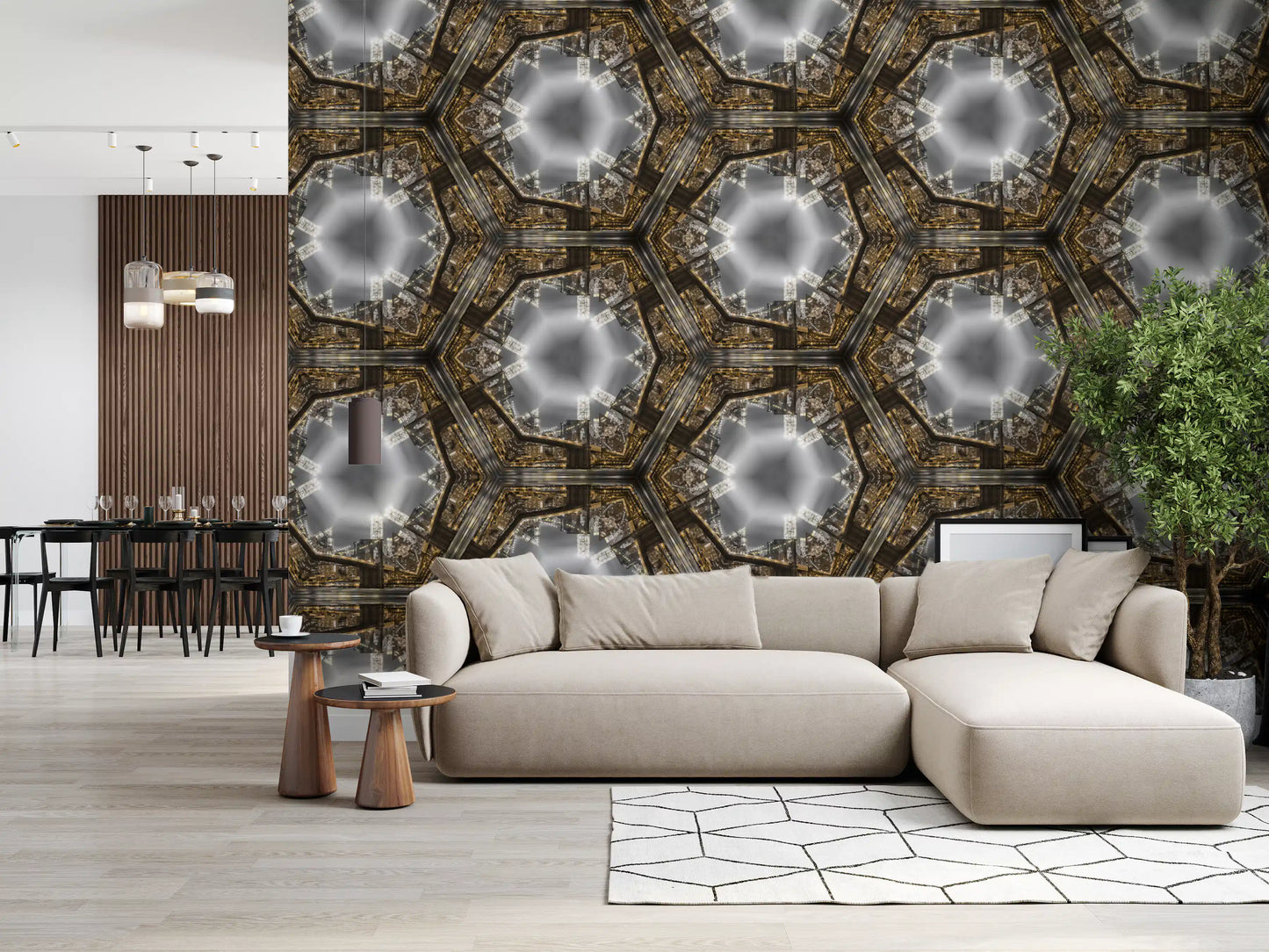 Manhattan-Kaleidoskop-Geometrie-Tapete
