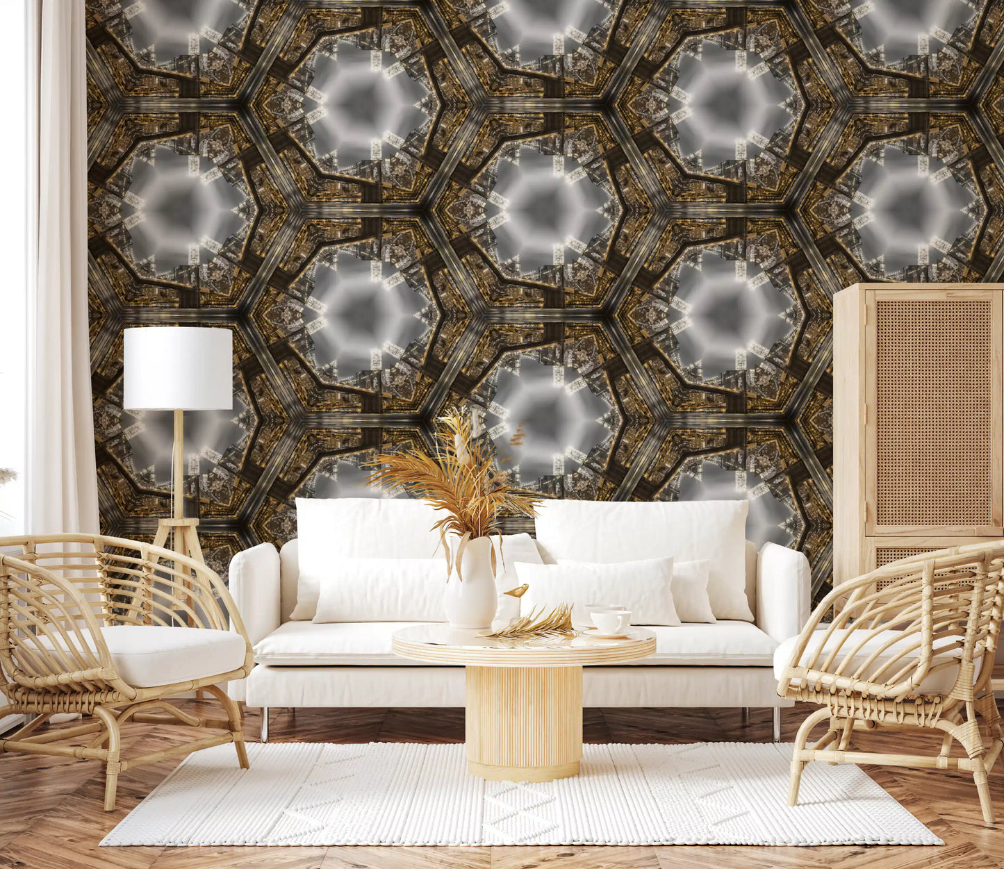 Manhattan-Kaleidoskop-Geometrie-Tapete