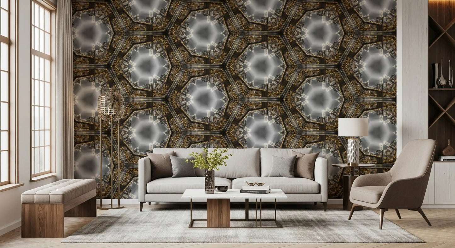 Manhattan-Kaleidoskop-Geometrie-Tapete