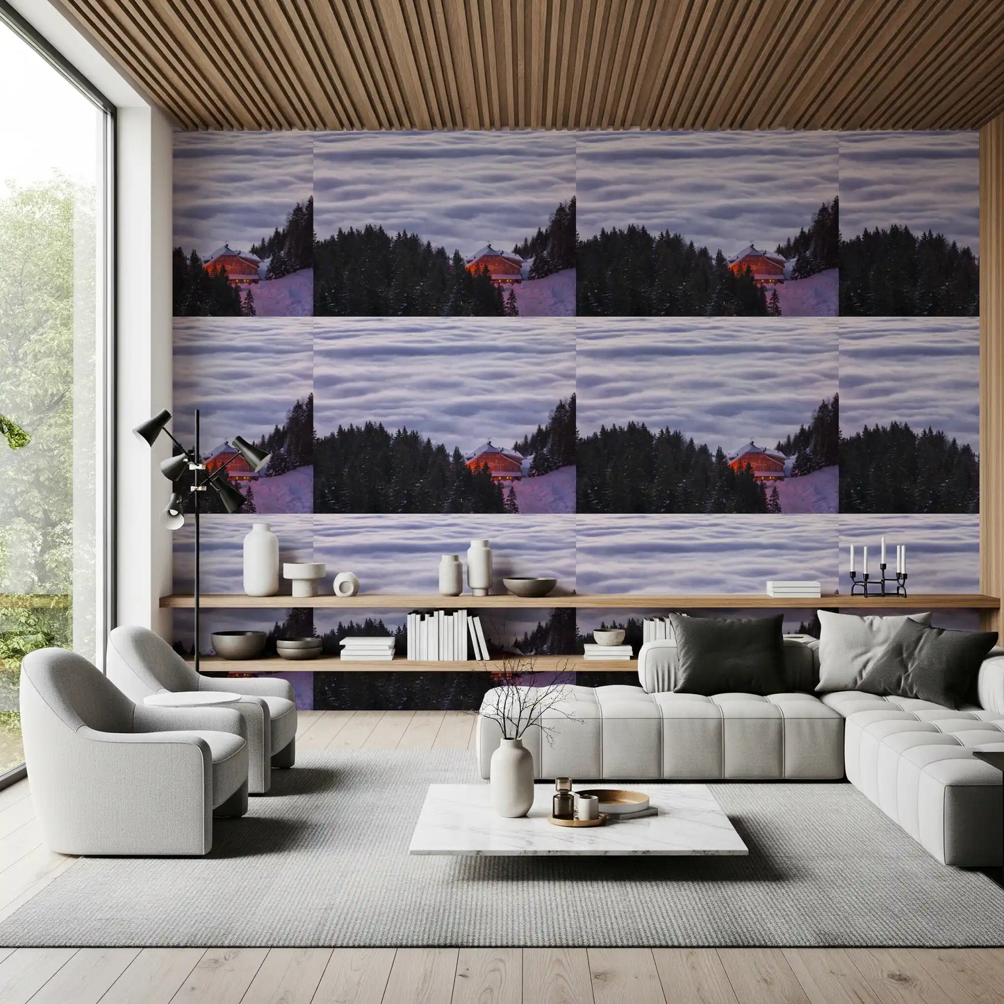 Alpine-Chalet über den Wolken – Tapete